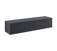 [en.casa] Armario de Pared Evaton Mueble de TV Mural Armario Flotante con 2 Compartimentos Consola de Entretenimiento Multimedia 140 x 33 x 30 cm - Gris Oscuro Mate