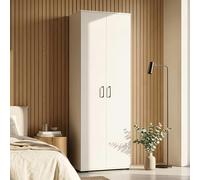[en.casa] Armario Dormitorio Chalvefted Barra 2 Puertas 175x60x35cm Blanco