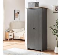 [en.casa] Armario Dormitorio Trorjam con 2 Puertas 1 Perchero 2 Compartimentos Cerrados Armario Ropero Clóset para Dormitorio Vestidor Aglomerado 175 x 80 x 52 cm - Gris/Roble