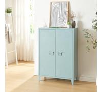 Armario de oficina oripää con 2 estantes regulables acero 110x75x33 cm - azul grisáceo [en.casa]