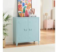 Armario de oficina oripää con estante regulable acero 90x80x33cm - azul grisáceo [en.casa]