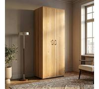 [en.casa] Armario Multiusos con 2 Puertas y Tiradores 175x60x35cm Blanco
