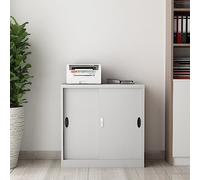 [en.casa] Armario Oficina con Estante Regulable Archivador Metálico Inc. 2 Llaves para Despacho Estudio Garaje Acero 90 x 40 x 90 cm - Gris Claro