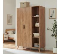 [en.casa] Armario ropero Norg 2 Puertas 8 estantes 191x120x52cm - Roble