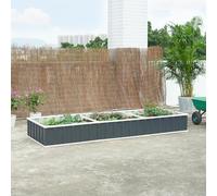 [en.casa] Arriate de Altura Albrandswaard en Forma Rectangular Jardinera para Exterior Huerto con Urbano 1 Par de Guantes Drenaje Eficiente Marco Robusto Acero 258 x 90 x 30 cm - Antracita