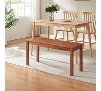 [en.casa] Banco Largo para Mesa de Comedor Trerunulu Asiento de Comedor Cocina Madera de Pino 4 Patas 100 x 35 x 45 cm Efecto Nogal