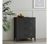Cajonera hämeenlinna de 3 cajones uso versátil acero 72 x 60 x 40 cm - negro [en.casa]