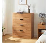 Aparador varkaus con 4 cajones mdf 90x70x40 cm - roble [en.casa]