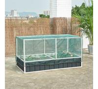 [en.casa] Cama Elevada para Jardín Alblasserdam Arriate Elevado con Malla de Protección Huerto Urbano Jardinera Exterior con 1 Par de Guantes Acero Nailon 174 x 90 x 88 cm - Antracita/Verde