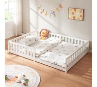 Cama infantil tanna con barandilla 120x200 cm - blanco [en.casa]