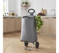 [en.casa] Carro de la Compra Capacidad 36 L máx. 30 kg de Carga Carrito Ligero con 2 Ruedas Plegable Acero/Poliéster Oxford 600D 93 x 32 x 30 cm Gris Negro