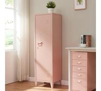 Casillero metálico kurikka con 3 compartimientos acero 137x38x38 cm - beige melocotón [en.casa]