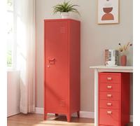 Casillero metálico kurikka con 3 compartimientos acero 137x38x38 cm - rojo [en.casa]