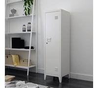 [en.casa] Casillero Metálico Kurikka con 2 Llaves Guardarropa Armario de Taquilla con 3 Compartimientos Cerradura Magnética y Patas 137 x 38 x 38 cm Acero -
