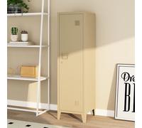 Casillero metálico kurikka con 3 compartimientos acero 137x38x38 cm - color camello [en.casa]