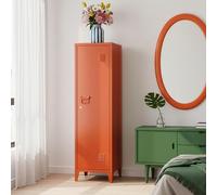 Casillero metálico kurikka con 3 compartimientos acero 137x38x38 cm - rojo ladrillo [en.casa]