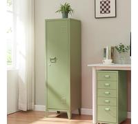 [en.casa] Casillero Metálico Kurikka con 2 Llaves Guardarropa Armario de Taquilla con 3 Compartimientos Cerradura Magnética y Patas 137 x 38 x 38 cm Acero - Verde Oliva