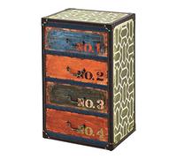[en.casa] Cómoda para Salón o Pasillo 66 x 40 x 30 cm Armario con 4 Cajones Cajonera Organizador de Oficina Diseño Industrial Sideboard Mueble Auxiliar Multicolor