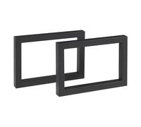 [en.casa] Conjunto de 2 Patas Lunderskov para Banco Mesa de Centro DIY Patas para Muebles Rectangulares Armazón de Mesas Auxiliares con Tornillos de Fijación Ajustables Acero 35x50cm - Negro