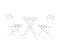 Set bistro caprile 3-piezas plegables 71 x 60 cm - blanco [en.casa]