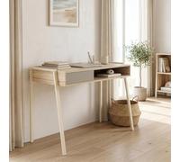 [en.casa] Escritorio Boderas con cajón 107x55x78 cm Beige/Travertino