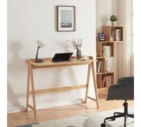 [en.casa] Escritorio con Anticaída Mesa Rectangular de Despacho Estudio Patas en Forma de A Mesa Ordenador máx. 50 kg Bambú 107 x 47 x 81cm- Natural