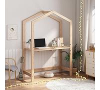 [en.casa] Escritorio Infantil Suså Regulable en Altura en 4 Pasos Mesa para Niño de Madera Pino 110 x 50 x 160 cm - Color Natural