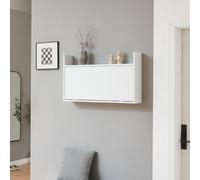 Escritorio mural con tablero plegable y estante rautalampi - blanco [en.casa]