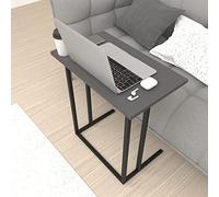 [en.casa] Escritorio para Portátil Mesa Auxiliar Mesilla de Noche para Salón Angosto Práctico Aglomerado/Metal 66 x 60 x 36 cm Antracita Negro
