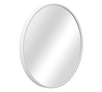 [en.casa] Espejo de Pared Decoración de Baño Pasillo Elegante con Gancho Redondo Aluminio Ø 40 cm Blanco