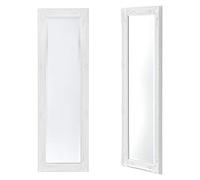 [en.casa] Espejo de Pared Livorno Cuerpo Entero Rectangular Estilo Barroco Decoración de Salón Recibidor Dormitorio Marco de Madera de Eucalipto 132 x 42 x 4 cm - Blanco