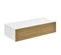 [en.casa] Estante de Pared con Compartimento 50 x 24 x 12 cm Mesita de Noche de Pared con cajón para Almacenar Blanco y Apariencia de Madera