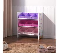 Estantería para niños boiro 9 cajas motivo mundo marino 60x62x30 cm multicolor [en.casa]