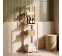 Estantería de baño anun 4 compartimentos bambú 128x30x30cm - natural [en.casa] 127.5 cm