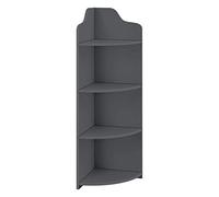 [en.casa] Estantería de Esquina con 4 Estantes Bjurholm 90 x 28 x 28 cm WPC Librería Esquinera con 4 Superficies de Almacenamiento Redondeadas Gris Oscuro