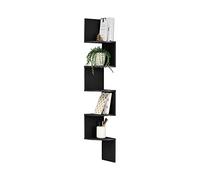 Estantería de pared negro mate diseño retro (123x19,5x19,5cm) [en.casa]