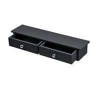 [en.casa] Estantería de Pared Geeste con 2 Cajones Mesita de Noche Flotante Estante con Cajón para Recibidor Dormitorio Baño máx.15kg Aglomerado MDF 60 x 15 x 10 cm - Negro
