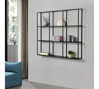 Estantería de pared jelsa con 9 compartimentos abiertos librería hierro 100 x 18 x 110 cm negro [en.casa]