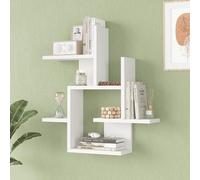 [en.casa] Estantería de Pared Reyna con 7 Estantes Estantería Flotante para Dormitorio Sala Oficina Instalación Mural 66 x 63 x 15 cm - Blanco