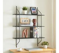 Estantería de pared østfold 100x80x21 cm - negro [en.casa]