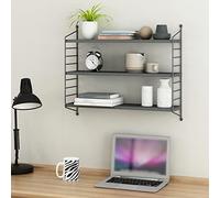 Estantería de pared strängnäs de 3 niveles ajustables en altura acero 50 x 60 x 15 cm - gris oscuro [en.casa]