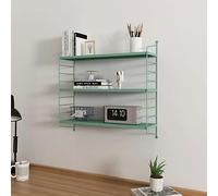 [en.casa] Estantería de Pared Strängnäs Estante Mural Baldas de 3 Niveles Mueble de Salón Despacho Acero Duradero 50 x 60 x 15 cm - Verde Pastel