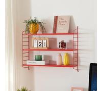 Estantería de pared strängnäs de 3 niveles acero 50x60x15 cm - rojo [en.casa]
