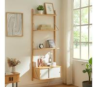Estantería de pared tingvoll con 3 estantes 176x65x34cm - bambú [en.casa] 65 cm