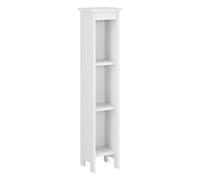 [en.casa] Estantería de Pie con 3 Estantes Bräcke 80 x 17 x 17 cm WPC Librería Almacenaje con 3 Compartimentos Cuadrado Blanco