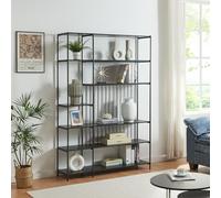 Estantería de pie rælingen 180x120x33cm metal - negro [en.casa]