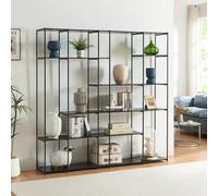 Estantería de pie rælingen 180x180x33cm metal - negro [en.casa]