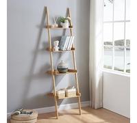 [en.casa] Estantería Escalera de 4 Niveles Estantería En Forma de Escalón 4 Estantes de Diferentes Tamaños Diseño Atemporal Bambú 176 x 44 x 37 cm - Natural