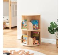 [en.casa] Estantería Giratoria Chasek de 2 Niveles de 8 Compartimentos Abiertos Librería Mueble e Salón Estilo Moderno Estantería de Pie Multiusos Versátil Pino 65x44 cm - Natural