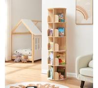 Estantería giratoria chasek 5 niveles pino 157x44 cm natural [en.casa]